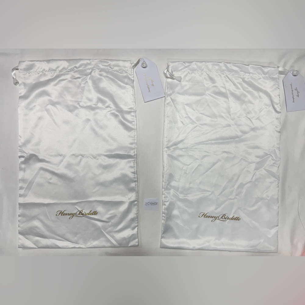 HONEY BIRDETTE WHITE DRAW STRING LINGERIE DUST BAGS POUCH TRAVEL STORAGE 2
